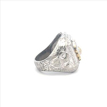 Sterling Silver US Marine Corps Eagle Insignia Signet Ring, Size 8.25