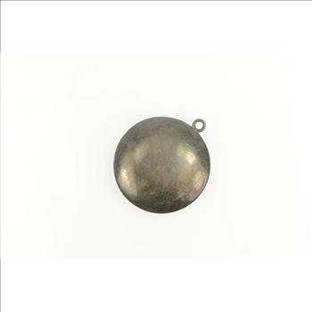 Sterling Silver Victorian JMB Etched Scroll Powder Case Pendant