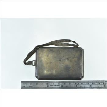 Sterling Silver Victorian Monogram Pinstriped Compact Coin Purse Mirror