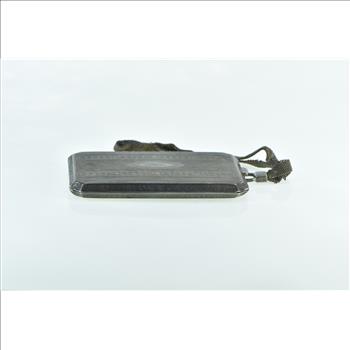 Sterling Silver Victorian Monogram Pinstriped Compact Coin Purse Mirror