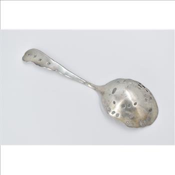 Sterling Silver Vintage Baroque Rococo Slotted Berry Spoon 8.75