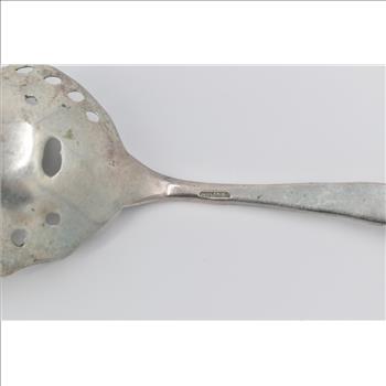 Sterling Silver Vintage Baroque Rococo Slotted Berry Spoon 8.75