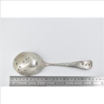 Sterling Silver Vintage Baroque Rococo Slotted Berry Spoon 8.75