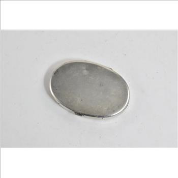 Sterling Silver Vintage Mid Century Oval Powder Make Up Mirror Case