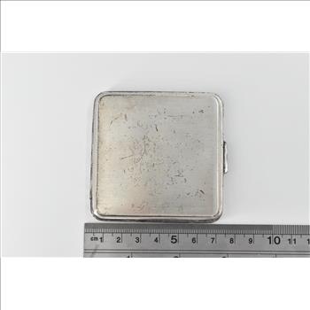 Sterling Silver Vintage Monogram Engraved Vine Mirror Make Up Case