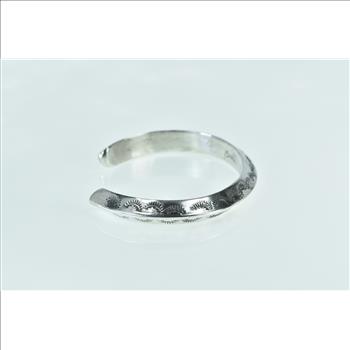 Sterling Silver Vintage Stamped Yearbook Engraved Cuff Bracelet 6.75