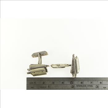 Sterling Silver Vintage Television Camera Film TV Retro Cuff Links
