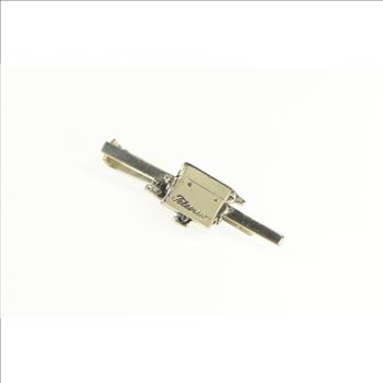 Sterling Silver Vintage Television Camera Film TV Retro Tie Bar