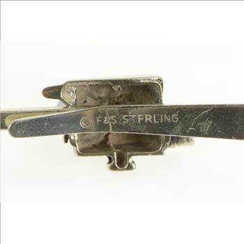 Sterling Silver Vintage Television Camera Film TV Retro Tie Bar