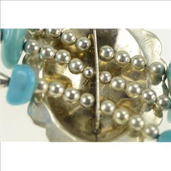 Sterling Silver Vintage Turquoise Southwestern Collar Necklace 14.75