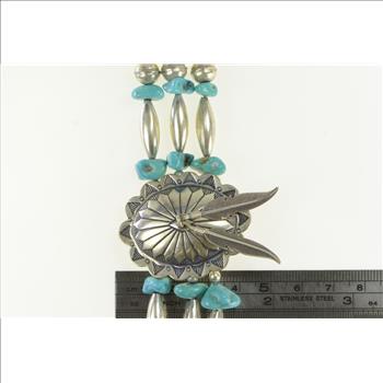 Sterling Silver Vintage Turquoise Southwestern Collar Necklace 14.75