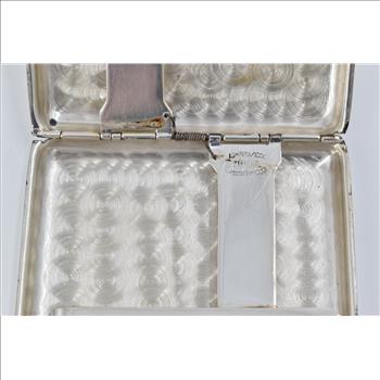 Sterling Silver Vintage Vine Engraved Monogram Cigarette Case