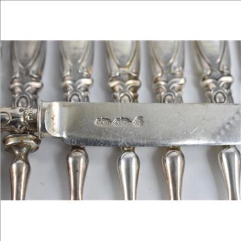 Sterling Silver Walker & Hall Cake Dessert Fork & Knife (6 pairs)