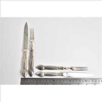 Sterling Silver Walker & Hall Cake Dessert Fork & Knife (6 pairs)