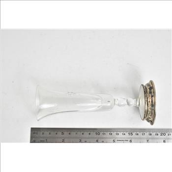 Sterling Silver Wallace Flower Etched Glass Bud Vase Flower