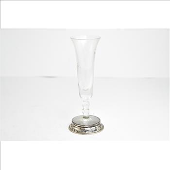 Sterling Silver Wallace Flower Etched Glass Bud Vase Flower