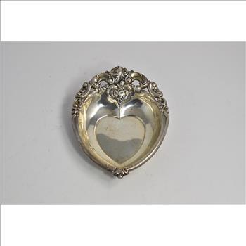 Sterling Silver Wallace Sterling Ornate Heart Trinket Ring Bowl