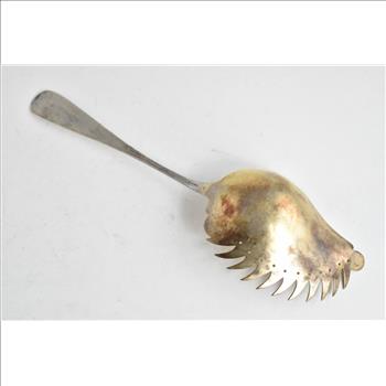 Sterling Silver Walsh & Co Crane Scene Engraved Macaroni Server