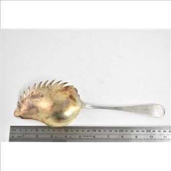 Sterling Silver Walsh & Co Crane Scene Engraved Macaroni Server