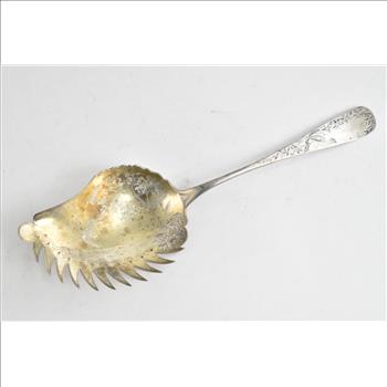 Sterling Silver Walsh & Co Crane Scene Engraved Macaroni Server