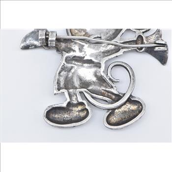 Sterling Silver Walt Disney Productions Minnie Mouse Marcasite Pendant/Pin