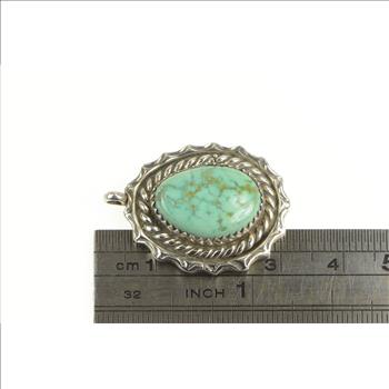Sterling Silver White Turquoise Native American Navajo Pendant