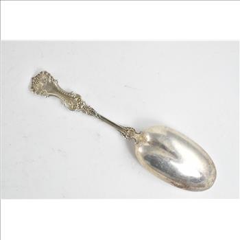 Sterling Silver Whiting Pompadour Pattern Ornate Berry Serving Spoon