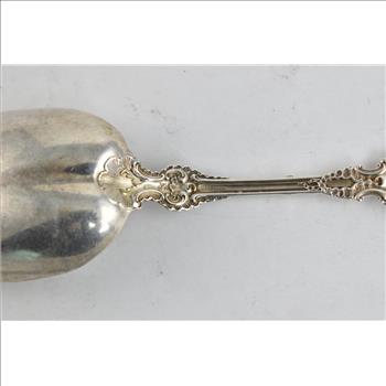 Sterling Silver Whiting Pompadour Pattern Ornate Berry Serving Spoon