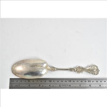 Sterling Silver Whiting Pompadour Pattern Ornate Berry Serving Spoon