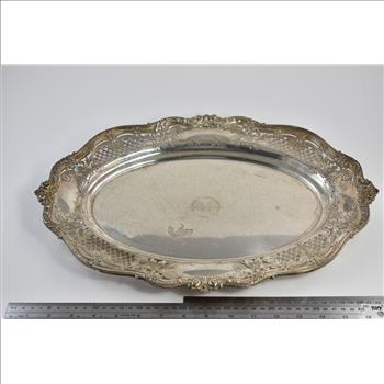 Sterling Silver Wright Kay & Co. H M S Monogram Platter