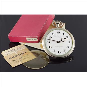 Vintage Endura Time Model 540 90mm Case Mechanical Oversized Pocket Watch