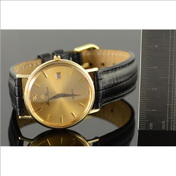 Vintage Lucien Piccard 33mm Quartz Date Wrist Watch - Men's