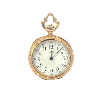 Waltham Ornate A W Co Floral Vintage Pocket Watch