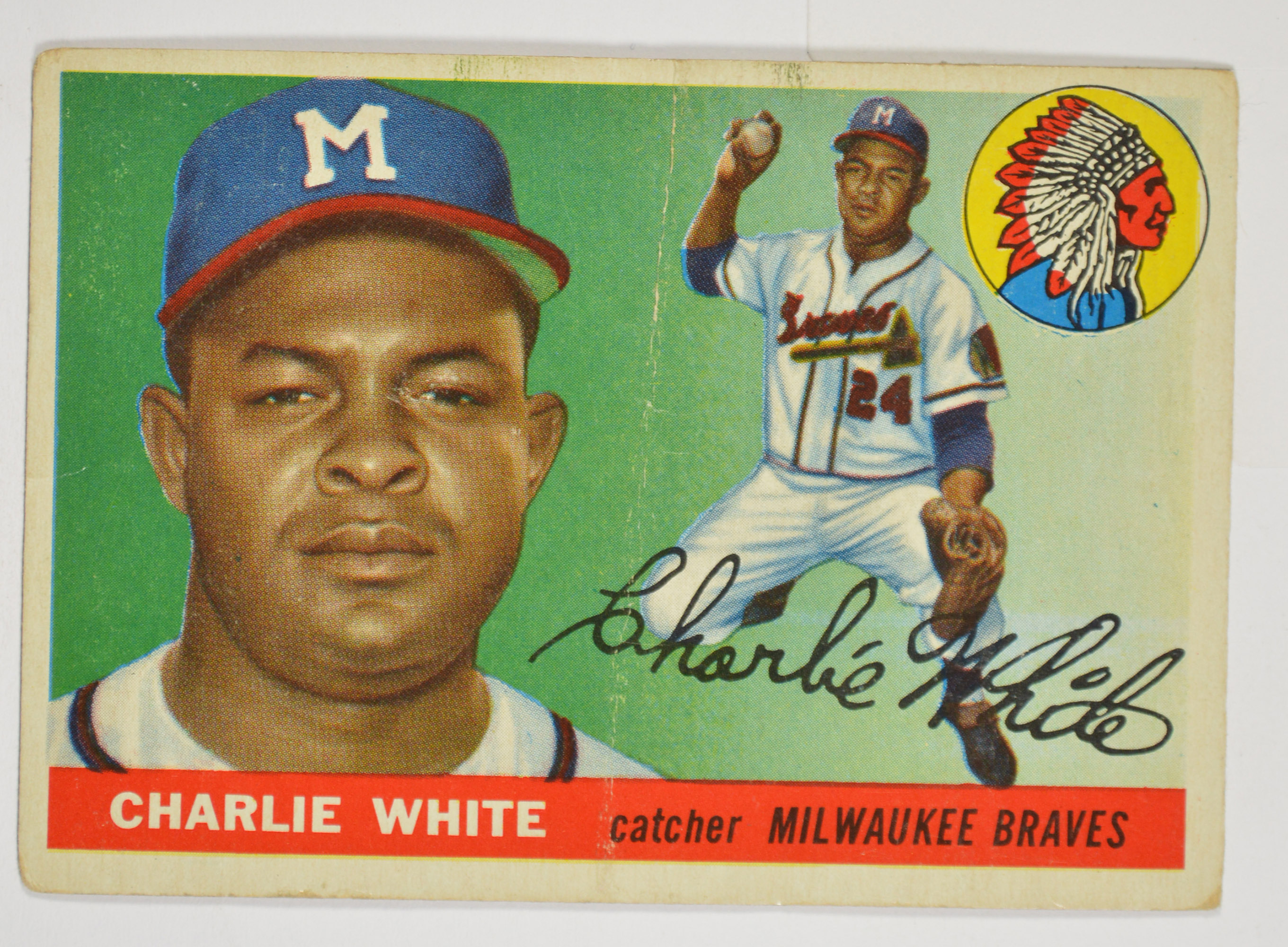 *$5 S&H* 1955 Charlie White Milwaukee Braves Topps #103 | Property Room