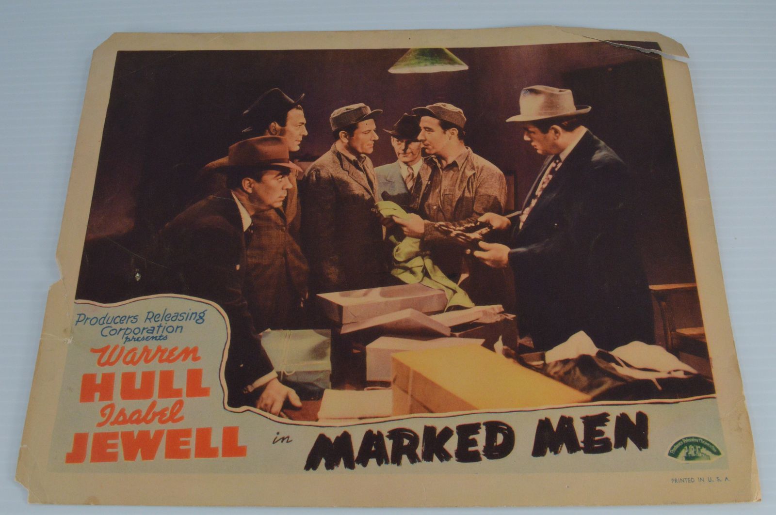 Original Vintage Movie Memorabilia "Marked Men" Distributed by Producers Releasing Corporation