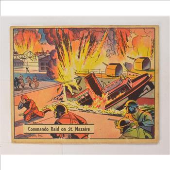 1941 Commando Raid On St. Nazaire #65 War Gum Collectors Card