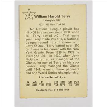 1961 Bill Terry New York Giants Golden Press #5