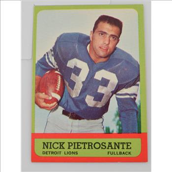 1963 Nick Pietrosante Detroit Lions Topps #27 Football Card