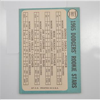 1965 Dodgers Rookie Stars D. Daboll, Mike Kekich, Jim Lefebvre, Hector Valle