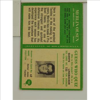 1966 Merlin Olsen L.A. Rams Philadelphia #102 Football Card
