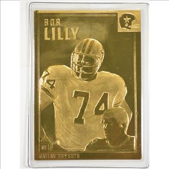 22K Gold Bob Lilly Limted Edition Danbury Mint Football Trading Card - Beautiful