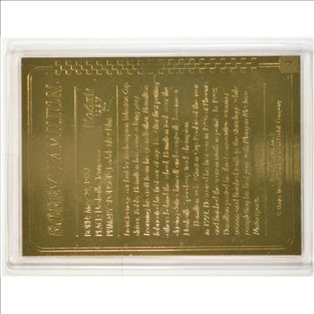 22K Gold Bobby Hamilton Limted Edition Danbury Mint Nascar Trading Card - Beautiful