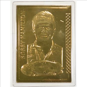 22K Gold Bobby Hamilton Limted Edition Danbury Mint Nascar Trading Card - Beautiful