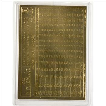 22K Gold Cal Ripken Jr. Limted Edition Danbury Mint Baseball Trading Card - Beautiful