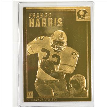 22K Gold Franco Harris Limted Edition Danbury Mint Football Trading Card - Beautiful