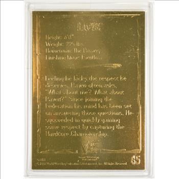22K Gold Raven Limted Edition Danbury Mint WWE WrestlingTrading Card - Beautiful