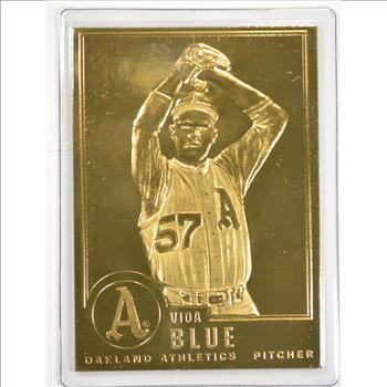 22K Gold Vida Blue Limted Edition Danbury Mint Baseball Trading Card - Beautiful