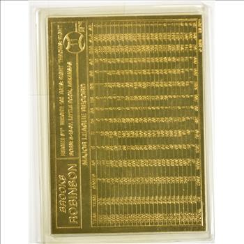 *$5 S&H* 22K Gold Brooks Robinson Limted Edition Danbury Mint Baseball Trading Card - Beautiful
