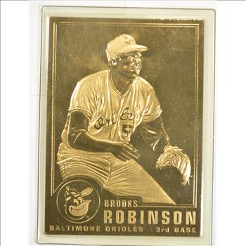 *$5 S&H* 22K Gold Brooks Robinson Limted Edition Danbury Mint Baseball Trading Card - Beautiful