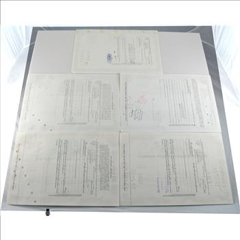 Lot of 5 Different Vintage Stock Certificates - Very Cool Art - Financial History